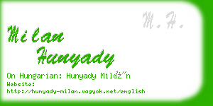 milan hunyady business card